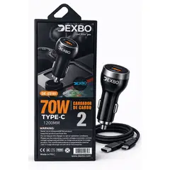 GENERICO - Cargador de Carro Premium DEXBO 70W USB + Type-C PD Modelo DE-E5191