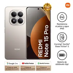 REDMI - CELULAR XIAOMI NOTE 15 PRO 4G 8GB RAM 256GB ROM COLOR TITANIUM
