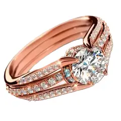 GENERICO - Anillos de compromisoboda de circonita Oro Rosa