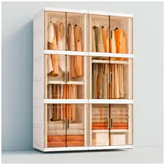 GENERICO - Ropero de 3 niveles blanco estilo nordico de 173 cm