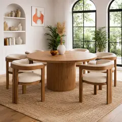 STIL NOVO - JUEGO DE COMEDOR 6 SILLAS MICAELA BEIGE CLARO