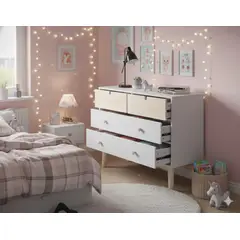 NACIONAL - Cómoda Infantil De Melamina Para Dormitorio 4 Cajones - ARIEL