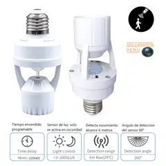 OEM - Socket Con Sensor de Movimiento - E27 Bossney - Programable