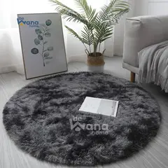 CASATEX - Alfombra piel de oso REDONDO GRAY 120 X 120 CM