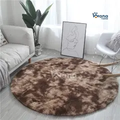 CASATEX - Alfombra piel de oso REDONDO MARRÓN CLARO 120 X 120 CM