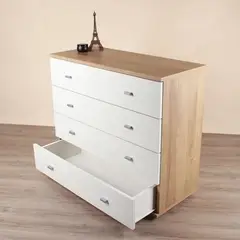 NACIONAL - Cómoda  de Melamina Minimalista 4 Cajones - HICKORI