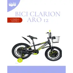 GENERICO - BICICLETA PARA NIÑO ARO 12 «CLARION» CON CANASTA YELLOW