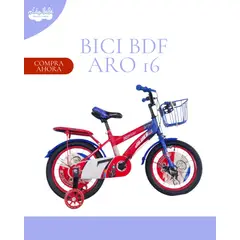 GENERICO - Bicicleta Para Niños Infantil BDF Aro 16  ROJO Y AZUL
