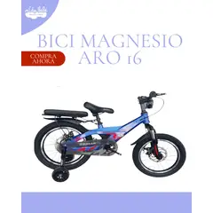 GENERICO - BICICLETA PARA NIÑO ARO 16 «MAGNESIO» COLOR AZUL