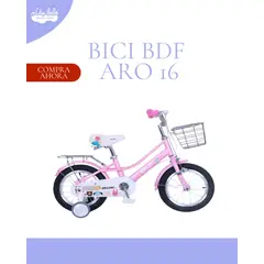 GENERICO - Bicicleta Deportiva con Canasta Aro 16 - BDF ROSADA