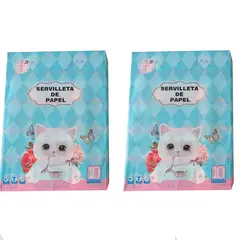 GENERICO - Pack 10 paquetes de Servilletas desechables tipo papel Tissue - Gato