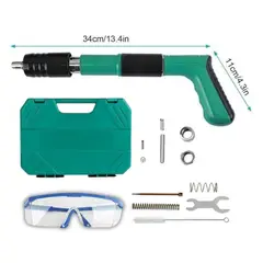 GENERICO - Pistola Fulminante Remachadora de Clavos Neumática Manual Incluye Maletín