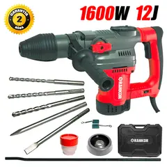 RANKOR - Martillo Perforador Rotomartillo Industrial SDS-Max RH160001 1600W 40mm 12J 6.3 kg