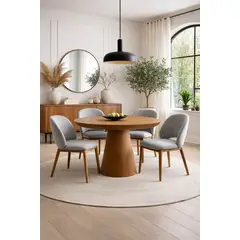STIL NOVO - JUEGO DE COMEDOR 4 SILLAS CATALINA PLOMO