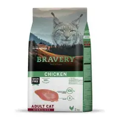 BRAVERY - Gato Adulto Sterilized Pollo Alimento Sin Cereales 2 kg