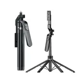 GENERICO - Trípode Palo Selfie Stick 360° Bluetooth Quadrupod Negro 1. 8 MT