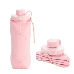 GENERICO - Tomatodo botella plegable portátil de 600ml - Rosado