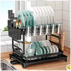 GENERICO - Escurridor multiusos 2 niveles paltos cubiertos y vasos