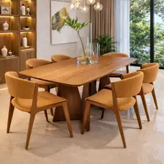 STIL NOVO - JUEGO DE COMEDOR 6 SILLAS EVA CAMEL
