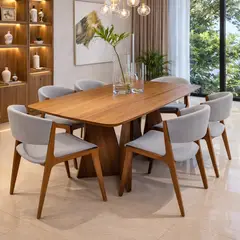 STIL NOVO - JUEGO DE COMEDOR 6 SILLAS EVA PLATA