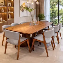 STIL NOVO - JUEGO DE COMEDOR 8 SILLAS EVA PLATA