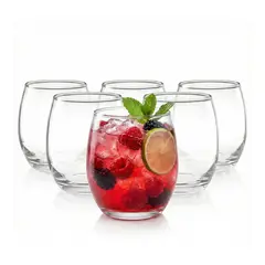 CRISTAR - Vasos Circulares de Vidrio 340 ml Set X6 Uso Profesional