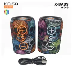 GENERICO - Mini Parlante Bluetooth Kimiso Recargable Portátil Luces Led RGB Bocina Inalámbrica KMS- 808