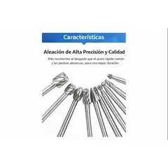 GENERICO - Set de juego de Fresas Rotativas 10 Piezas – Brocas para taladro Compatible con Dremel