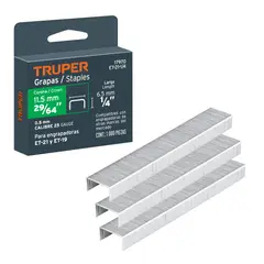 Truper - Grapas 14 Truper Largo de 65mm y Corona de 115mm Para Et-19 Y Et-21 Tapizar 1000pcs