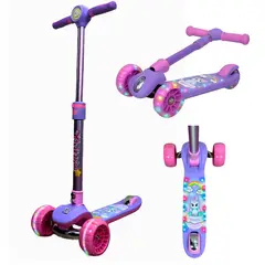 OXIEPRO - Scooter Ajustable para Niños 5 a 15 Años con Música, Luces LED y Bluetooth