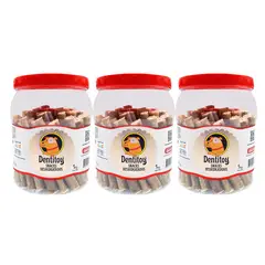 DENTITOY - Snacks de Vacuno Frasco 1 kg Pack x 3