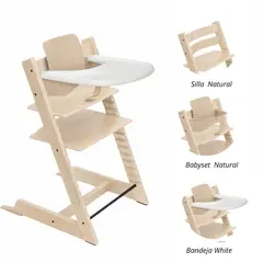 STOKKE - Pack silla Modelo TRIPP TRAPP + Babyset + Bandeja STOKKE