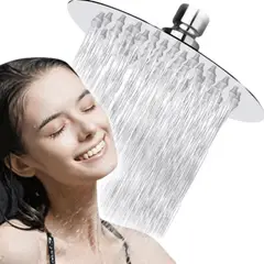 GENERICO - Ducha Regadera de acero 15 cm o 6" con tubo de 30 cm cromado