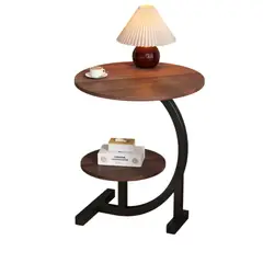 GENERICO - Mesa Sala de Estar Mesa de Centro Minimalista Redonda Marrón
