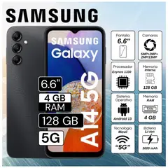 SAMSUNG - Celular Galaxy A14 5G 4GB RAM 128GB 6.6" Pulg. Android 13 - Negro