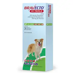 BRAVECTO - BRAVECTO 1M Triple Antiparasitario Perros 10 kg a 20 kg - Caja X3 Tabletas