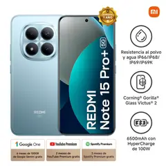 REDMI - CELULAR XIAOMI NOTE 15 PRO+ 5G 12GB RAM 512GB ROM COLOR GLACIER BLUE