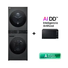 LG - COMBO WashTower WK14BS6R 14Kg y 10Kg de secado + Microondas MS2032GAS NeoChef™ 20L