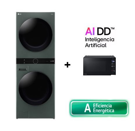 COMBO LG WashTower WK22GGS6 22Kg lavado y 16Kg de secado + Microondas LG MS2032GAS NeoChef™ 20L