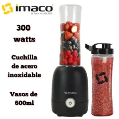 IMACO - Licuadora Personal BL 9651TG Quick Mix para Smoothies Batidos
