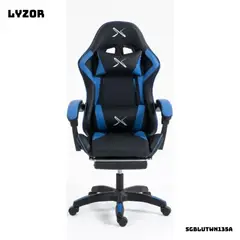 GENERICO - Silla Gamer Lyzor con Posapiés SGBLUTWN135A NEGRO CON AZUL