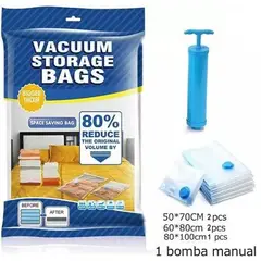 GENERICO - PACK DE 5 BOLSAS AL VACIO MAS BOMBA DE SUCCION MANUAL