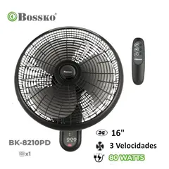 BOSSKO - Ventilador de Pared BK 8210PD con Control Remoto 80 Watts