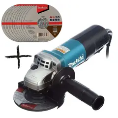 MAKITA - Amoladora Angular 4 1/2" 840Watts + 10 discos de corte 1mm 9557HPG