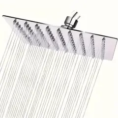 GENERICO - Ducha Cuadrada ultra Plana Cromada 15cm  Acero Cromado + brazo