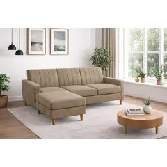ARTSOFA - Sofá Seccional Luma Beige Oscuro antifluido + obsequio