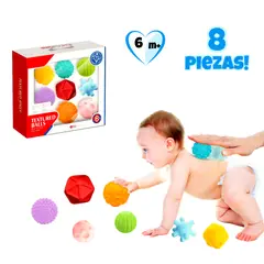 HUANGER - Set de 8 Pelotas Sensoriales para Bebé - Texturas, Estimulación y Juego