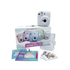 Fujifilm - Cámara instax Fujifilm Mini12 Arcilla Blanca + Pack10 + Estuche + II Cupón