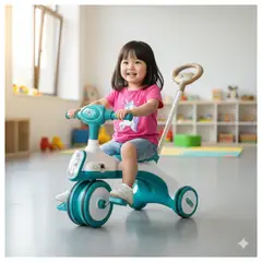 GENERICO - TRICICLO INFANTIL MONOPATÍN CORREPASILLOS PARA NIÑOS MUSICAL GUIADOR
