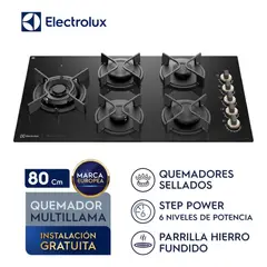ELECTROLUX - Encimera a Gas 5 hornillas 80 cm KE5PS